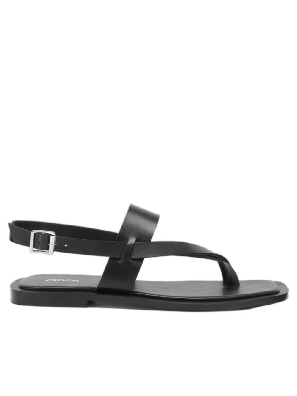 Strappy Square Toe Faux Leather Sandal
